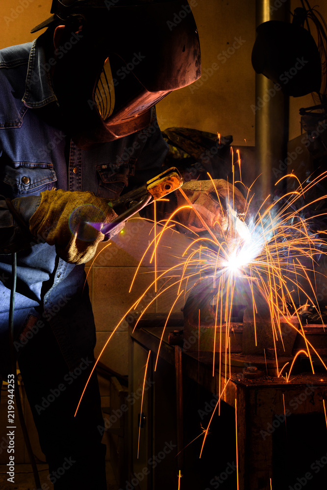 welder at work welding metal structures welder at work welding metal structures