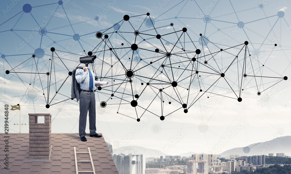 Concept of home security and privacy protection with camera head