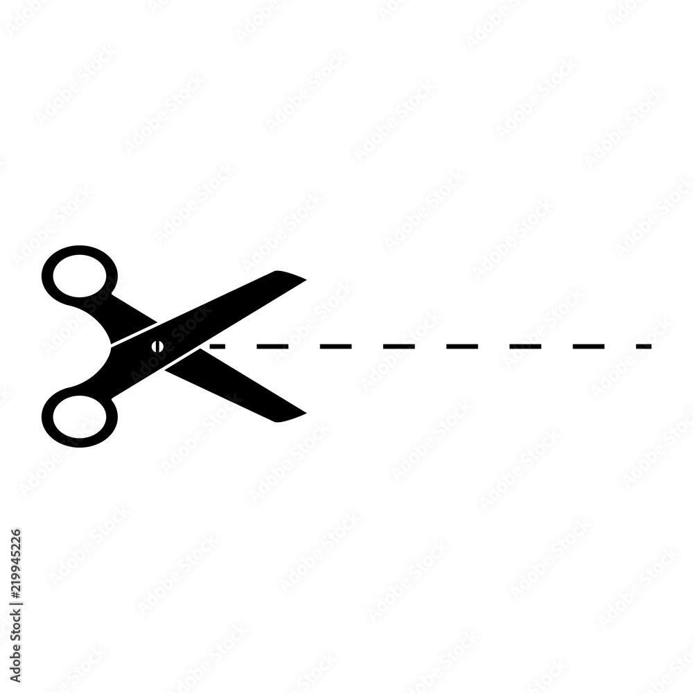 Scissors of cut slice dividing black icon Scissors of cut slice dividing black icon