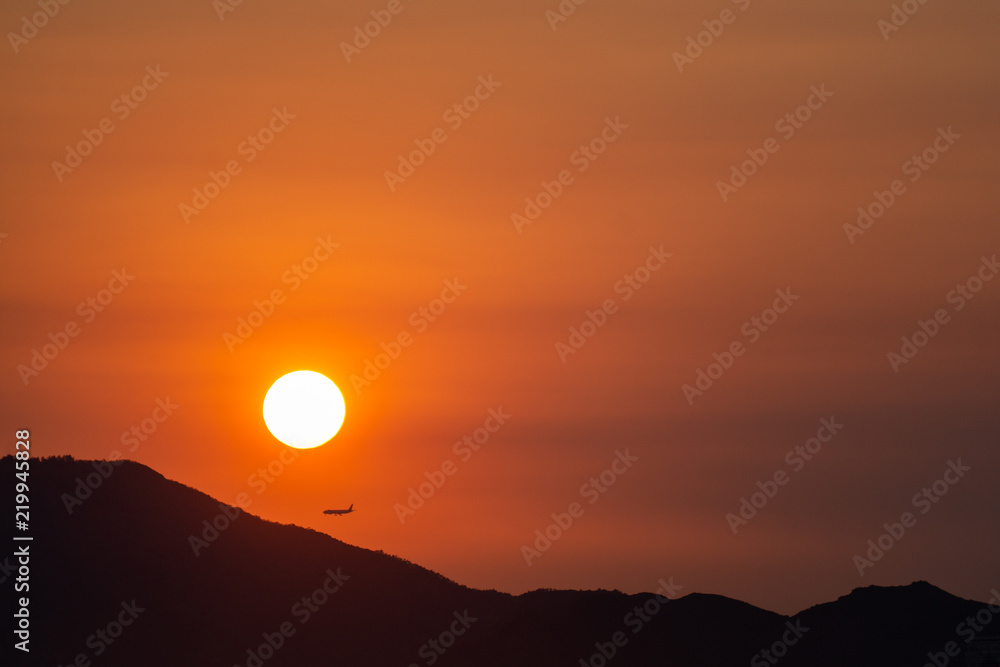 Sunset over ocean