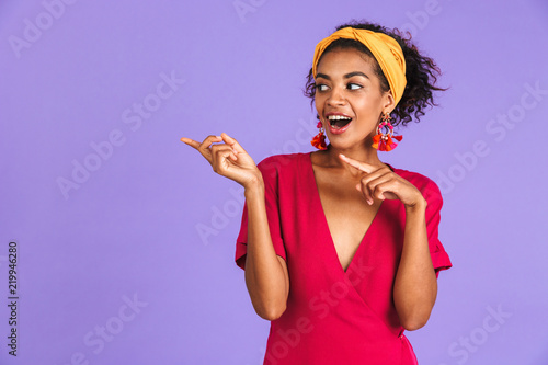Portrait of an excited young african woman