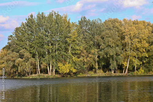 The Psel river in the autumn. photo