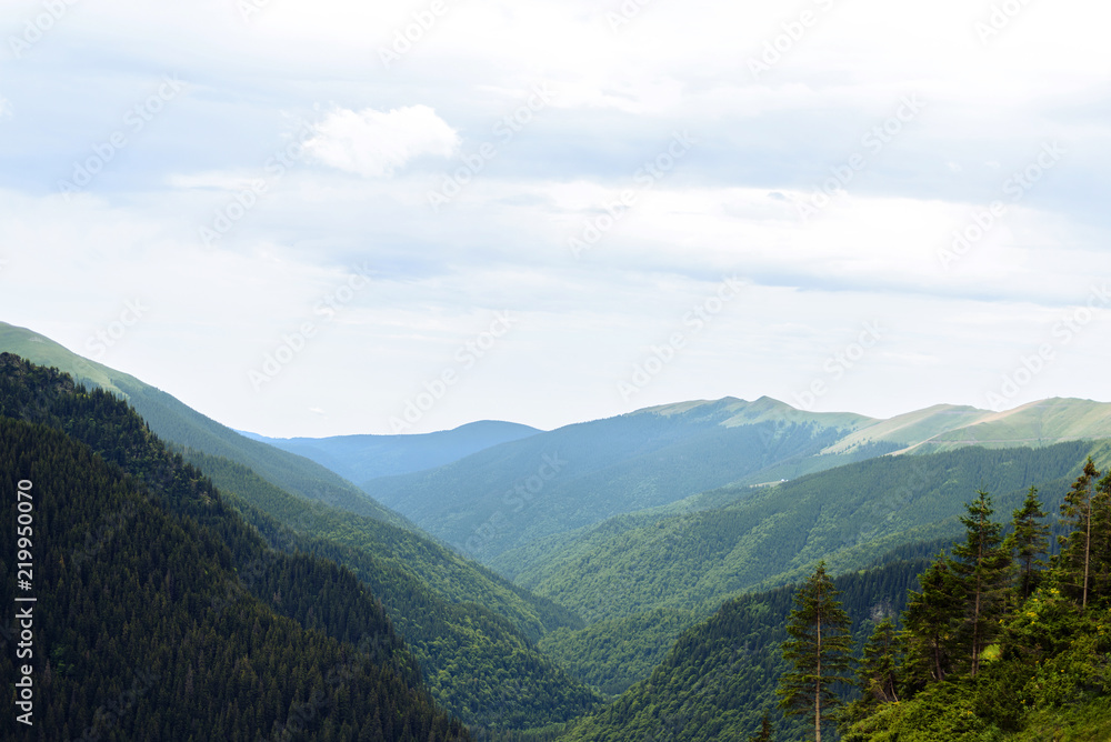 Naklejka premium Fagaras mountains far away