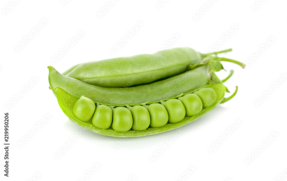 fresh green peas isolated on a white background fresh green peas isolated on a white background