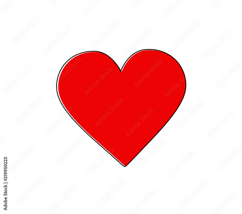 Icon (symbol, silhouette) of a red heart. Heart painted in watercolor.Romance, love, happiness, wedding, dates. Icon (symbol, silhouette) of a red heart. Heart painted in watercolor.Romance, love, happiness, wedding, dates.