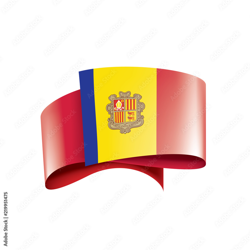 Obraz premium Andora flag, vector illustration on a white background