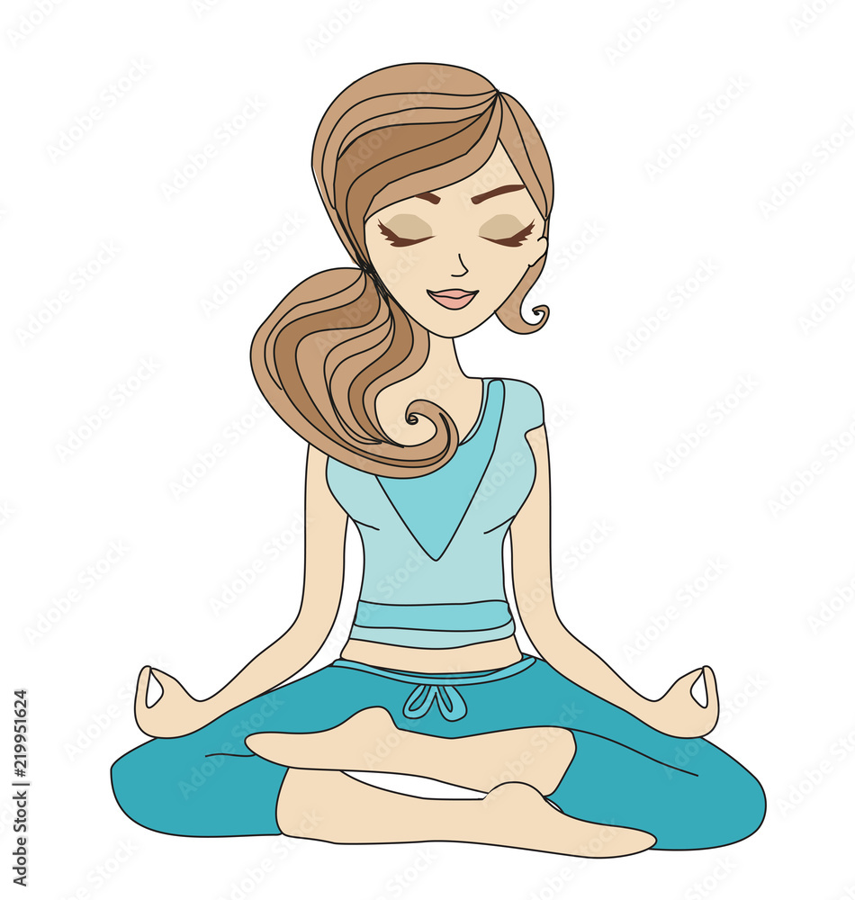 Yoga girl in lotus position Yoga girl in lotus position