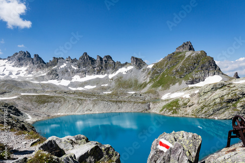 The second lake on the 5-lake hike: Wildsee in the Pizol Region in Switzerland