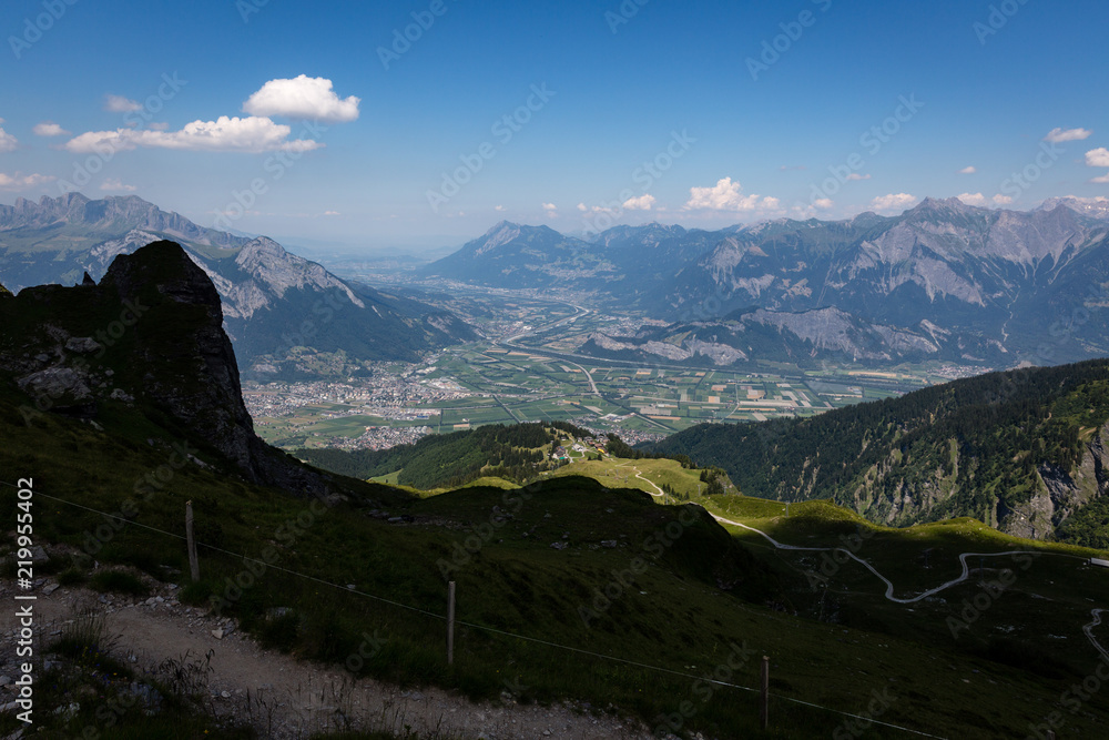 The way down the mountain in the Pizol Region in Switzerland The way down the mountain in the Pizol Region in Switzerland