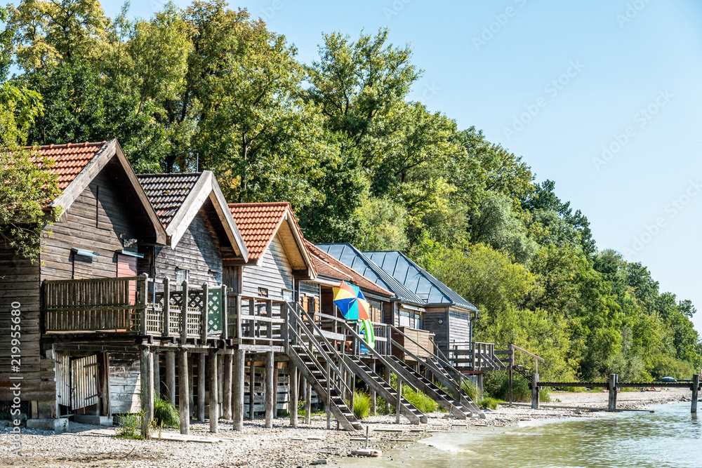 wooden shacks
