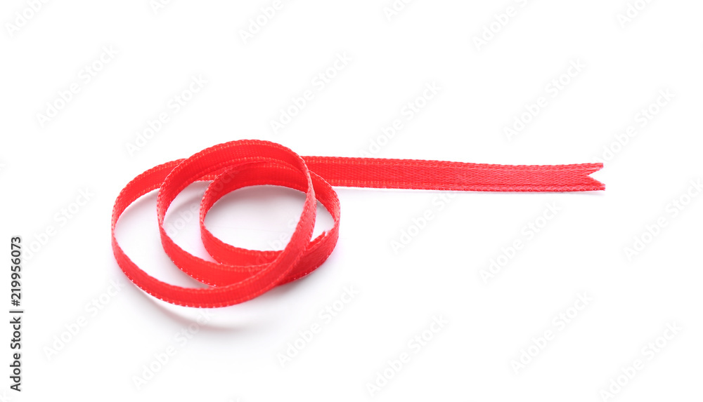 Simple red ribbon on white background Simple red ribbon on white background