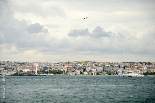 Cityscape view from ferry sail. Istanbul, Turkey photo