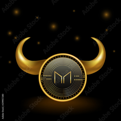 Maker Cryptocurrency Coin Bull Market Background photo