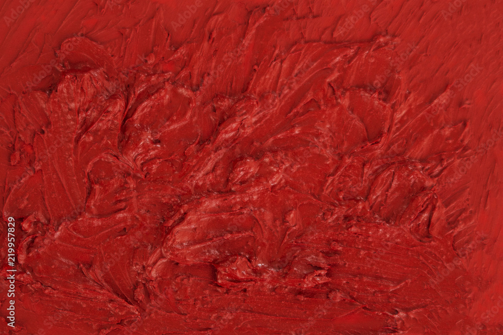 Red abstract background. Painting texture