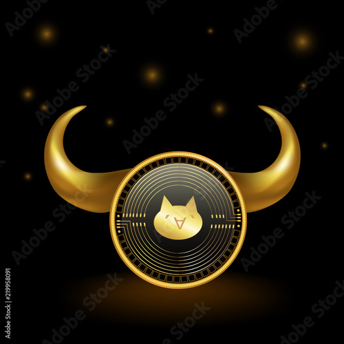 Monacoin Cryptocurrency Coin Bull Market Background