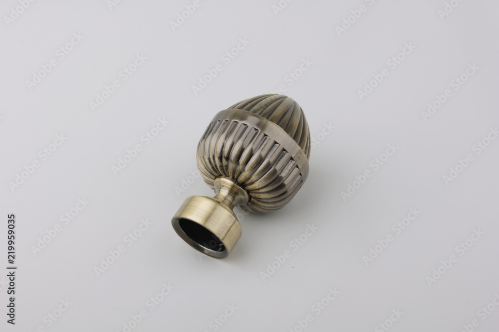 Tips for curtain poles on a white background. Ending for curtain eaves. Finials for curtain cornices. Tips for curtain poles on a white background. Ending for curtain eaves. Finials for curtain cornices.