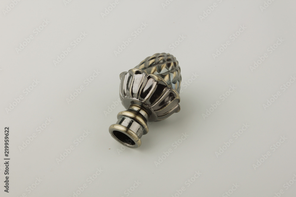 Tips for curtain poles on a white background. Ending for curtain eaves. Finials for curtain cornices. Tips for curtain poles on a white background. Ending for curtain eaves. Finials for curtain cornices.