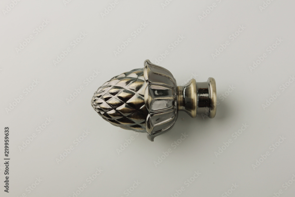 Tips for curtain poles on a white background. Ending for curtain eaves. Finials for curtain cornices. Tips for curtain poles on a white background. Ending for curtain eaves. Finials for curtain cornices.