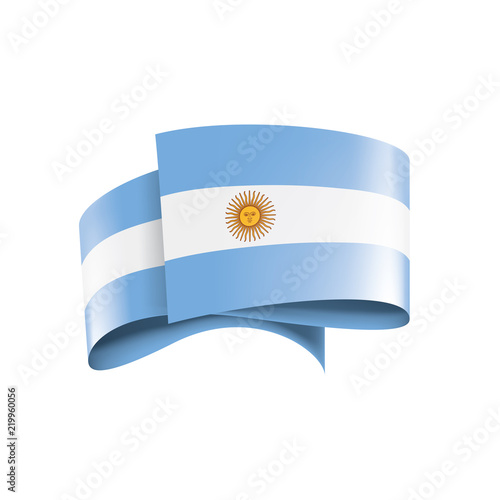 Argentina flag, vector illustration on a white background