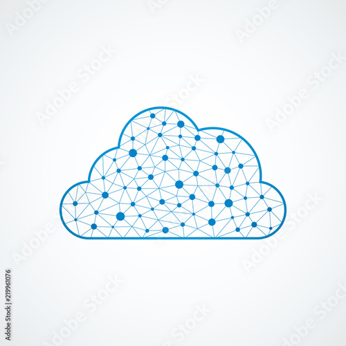 Abstract blue polygonal in cloud shape