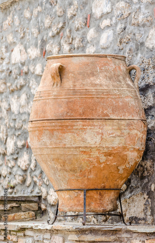 traditional old ceramic jar in the country - Greece