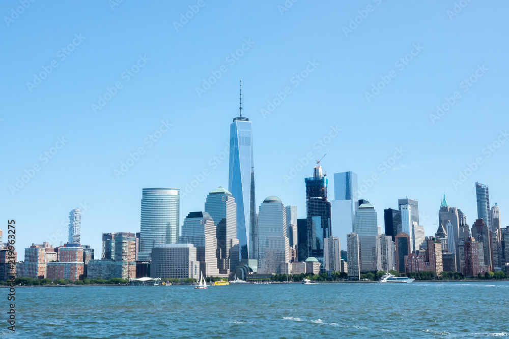 New York Manhattan skyline view: Financial district.