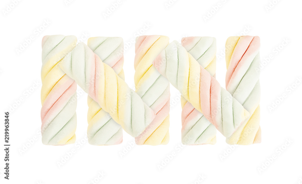 marshmallows candy isolated on white background