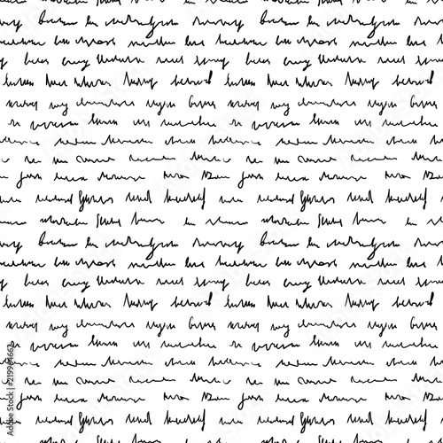 Handwriting background seamless pattern grunge letters words photo