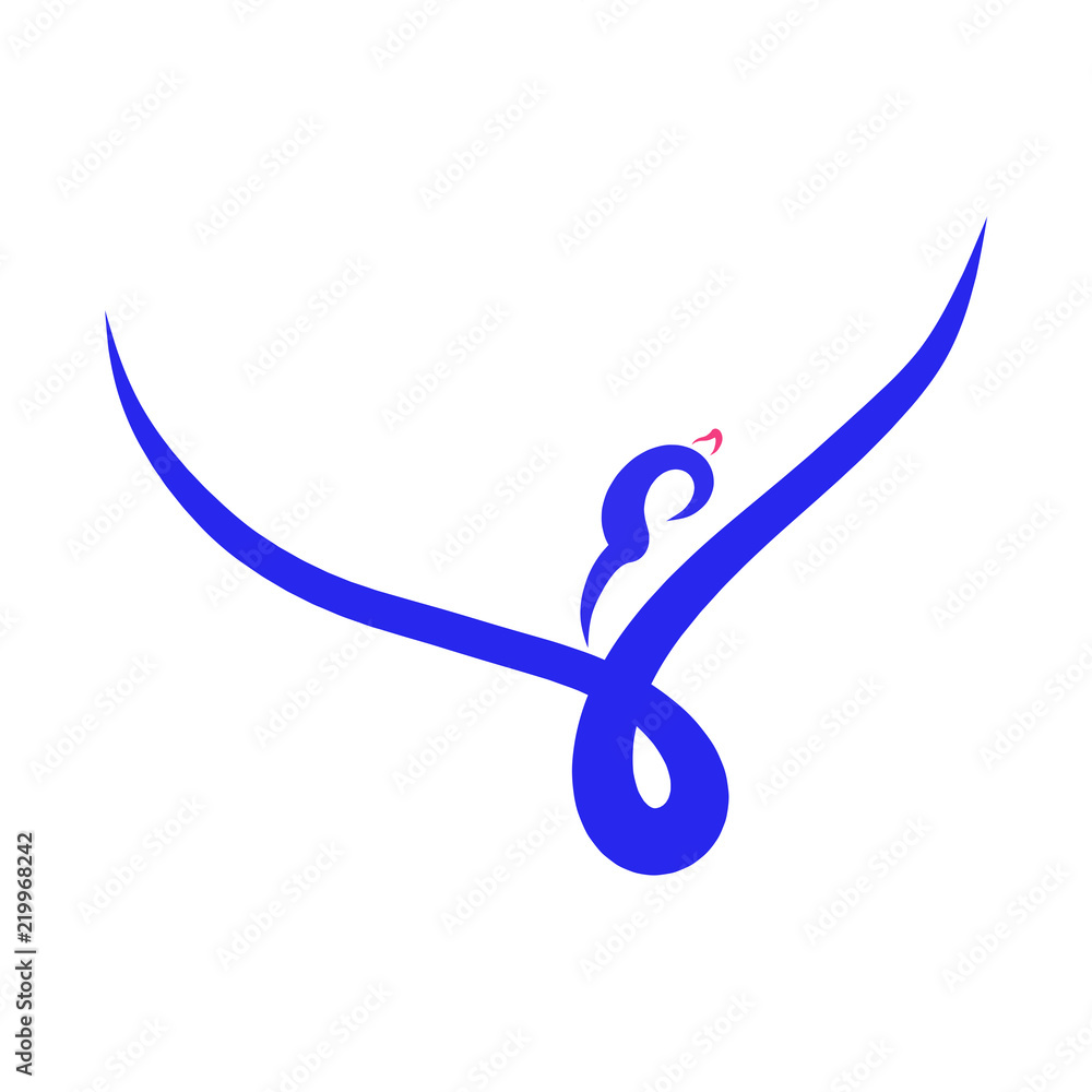A flying blue bird of several lines, freedom A flying blue bird of several lines, freedom