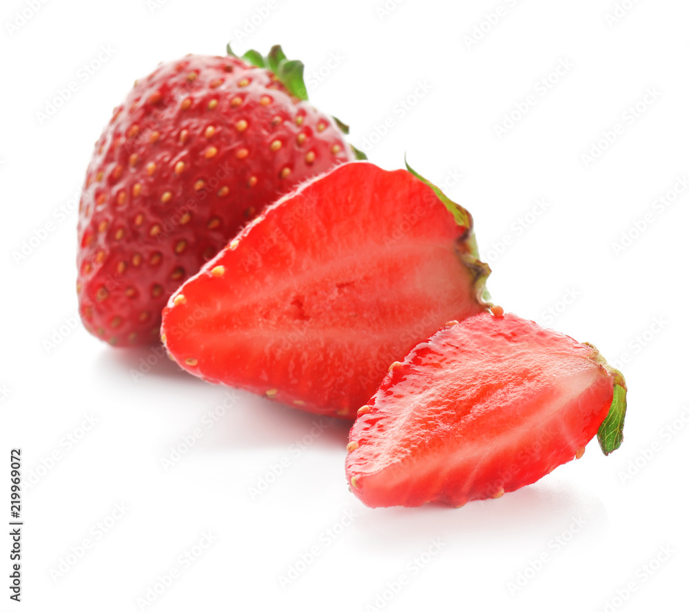 Sweet ripe strawberries on white background Sweet ripe strawberries on white background