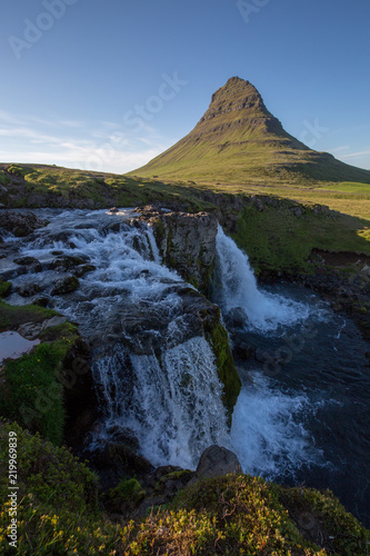 waterfall in iceland in the mountain © sarah