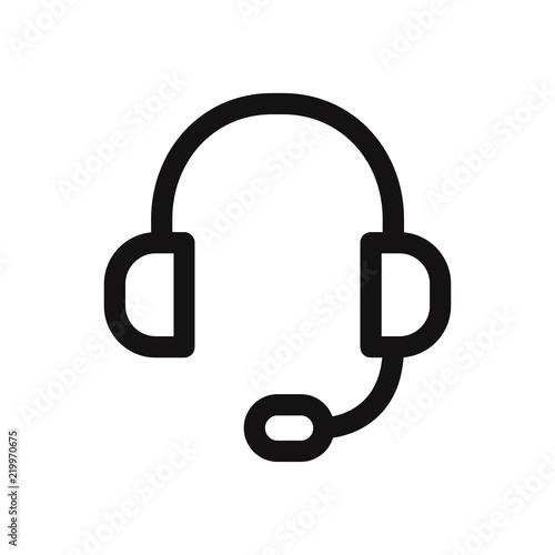 Headphone vector icon. Headset, music, audio, dj symbol.