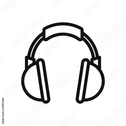 Headphone vector icon. Headset, music, audio, dj symbol.
