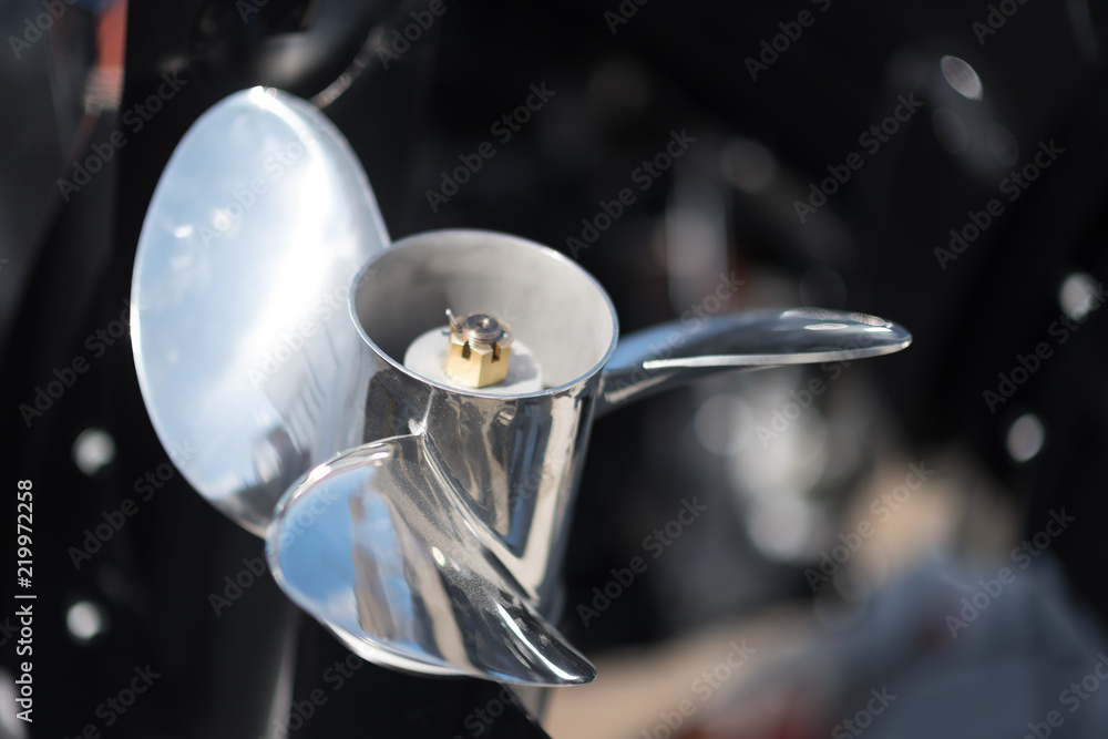 Boat engine propeller. Boat engine propeller.