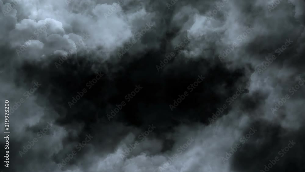 Dark storm clouds background loop animation