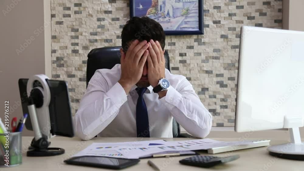 Patient is Tired Stressed Businessman at Work Patient is Tired Stressed Businessman at Work