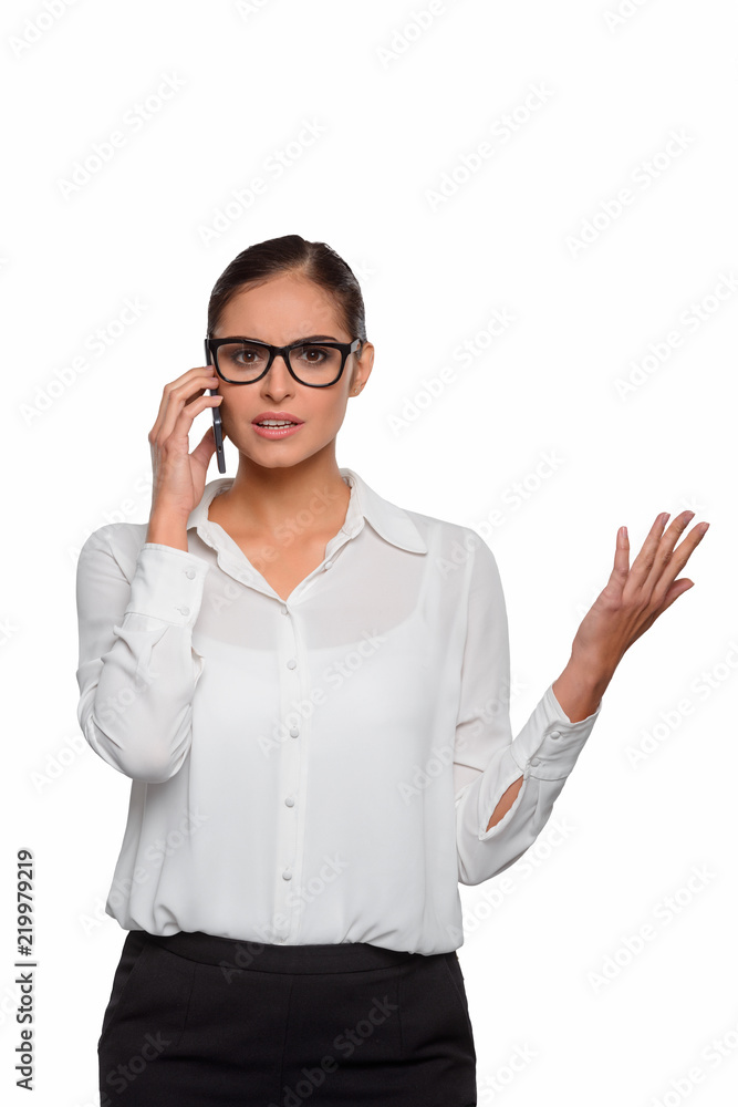 Dissatisfied businesswoman after the failure Dissatisfied businesswoman after the failure