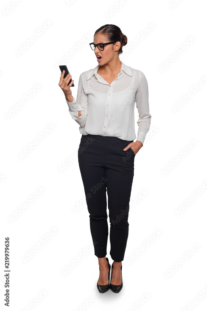 Full body shot of an angry businesswoman Full body shot of an angry businesswoman