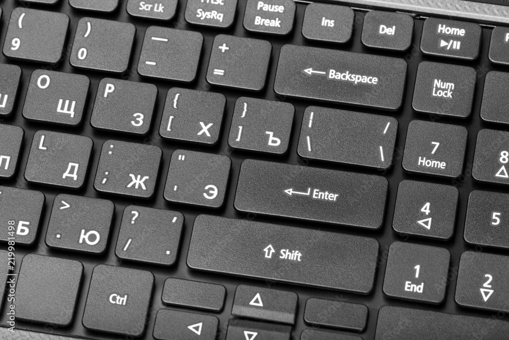 Electronic collection - laptop keyboard with key enter Electronic collection - laptop keyboard with key enter
