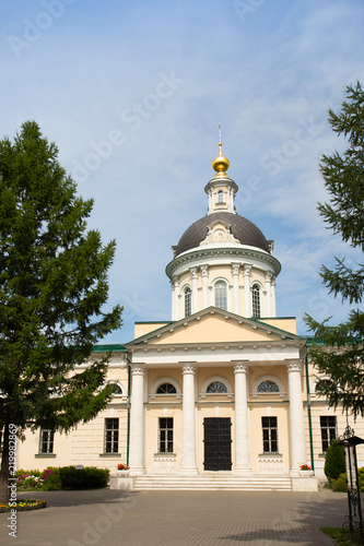 Kolomna, Russia. Church Of Michael Archangel Under Blue Sky In Sunny Day In Summer. Classical Orthodox Temple.