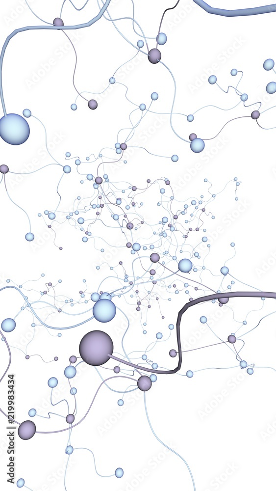 Neural network. Social network. Futuristic dna, deoxyribonucleic acid. Abstract molecule, cell illustration, mycelium. Light background. 3D illustration Neural network. Social network. Futuristic dna, deoxyribonucleic acid. Abstract molecule, cell illustration, mycelium. Light background. 3D illustration