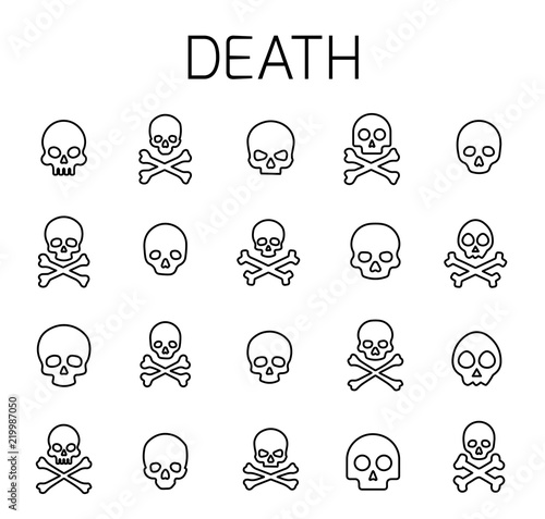 Death related vector icon set.