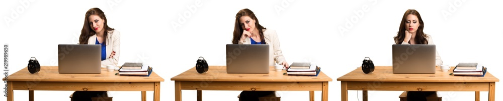Set of Business woman working with her laptop Set of Business woman working with her laptop