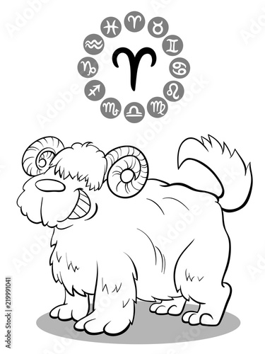 cartoon dog as Aries Zodiac sign