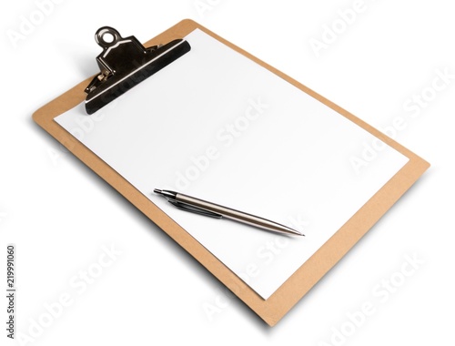 Blank Clipboard with Pen