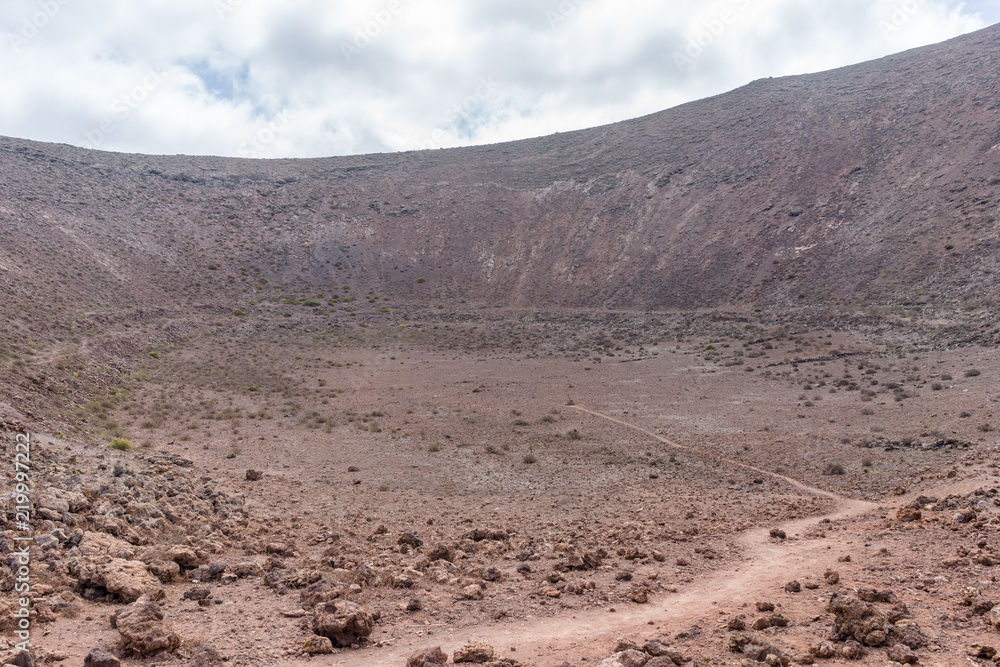 Inside Cuervo's crater, Lanzarote, Spain