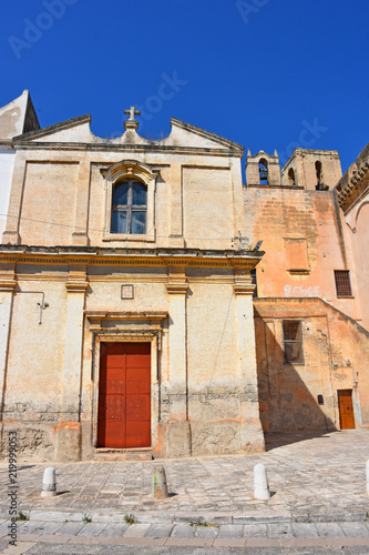 Italy, Puglia region, Massafra, typical church in the historic center of the city. View of the facades. © benny