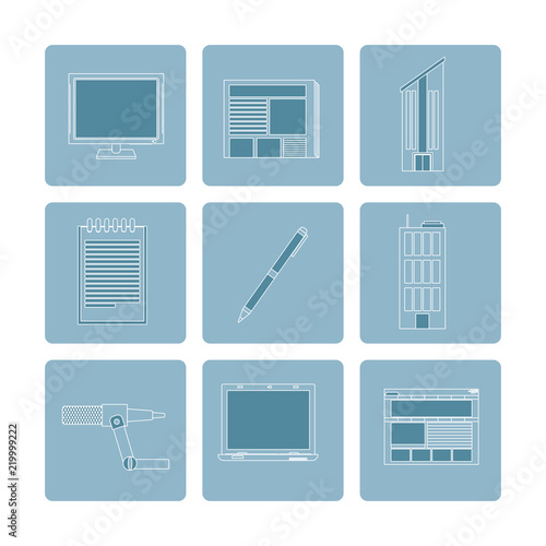 Set of journalism icons