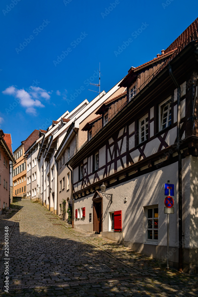Historische Altstadtgasse: die Rathausstraße in Nürtingen