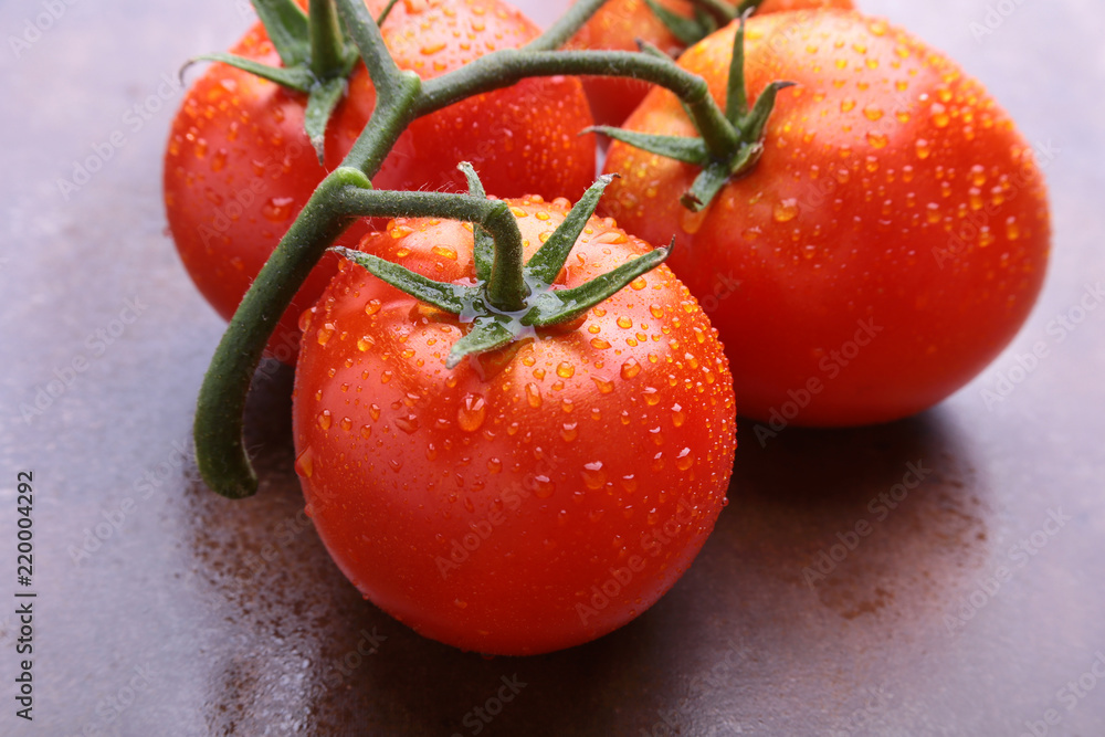Tomato branch with Very fresh and delicious red tomatoes Tomato branch with Very fresh and delicious red tomatoes